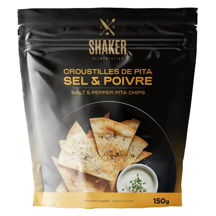 Croustilles de pita sel et poivre.