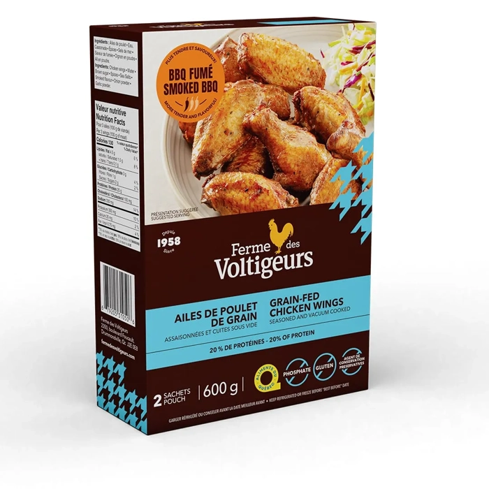 Grain-fed chicken wings smoked BBQ