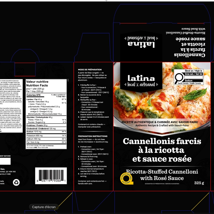 CANNELLONIS FARCIS À LA RICOTTA ET SAUCE ROSÉE