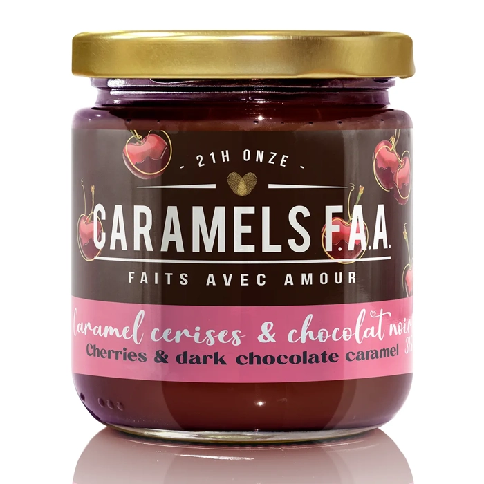 Caramel cerises et chocolat noir