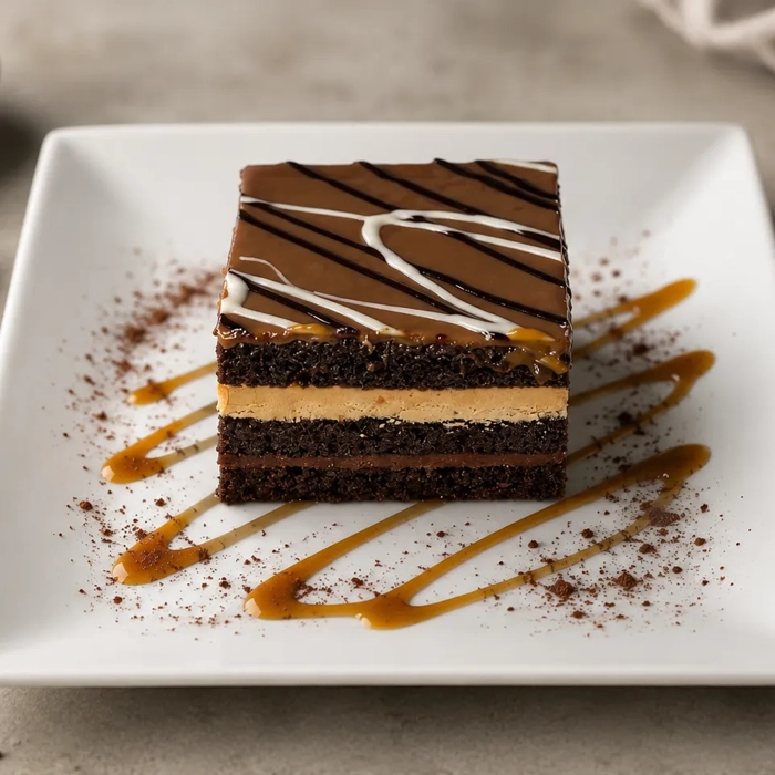 Gâteau caramel et chocolat