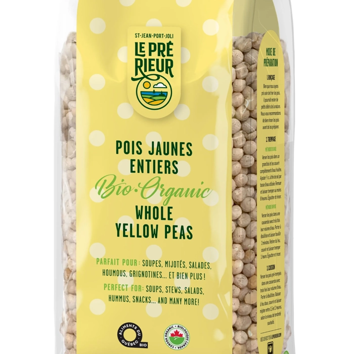 Pois jaunes entiers biologiques