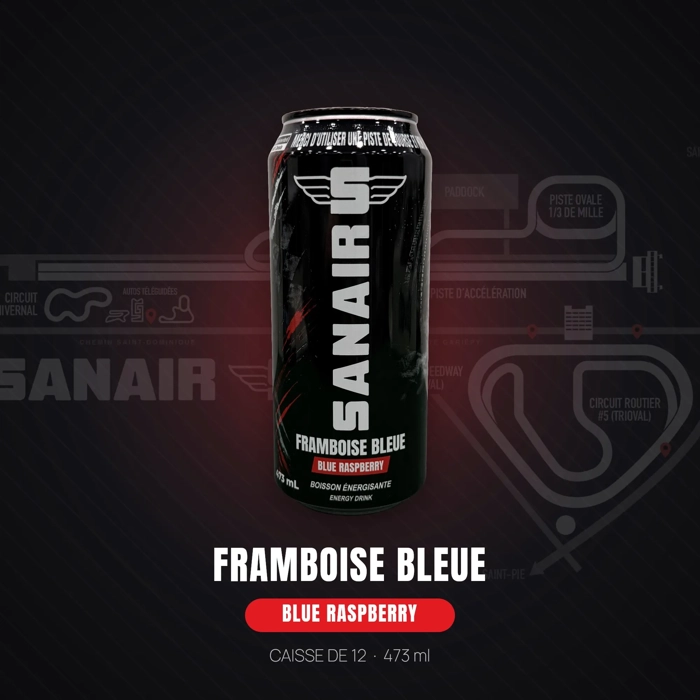 Sanair - Boisson énergisante Framboise Bleue