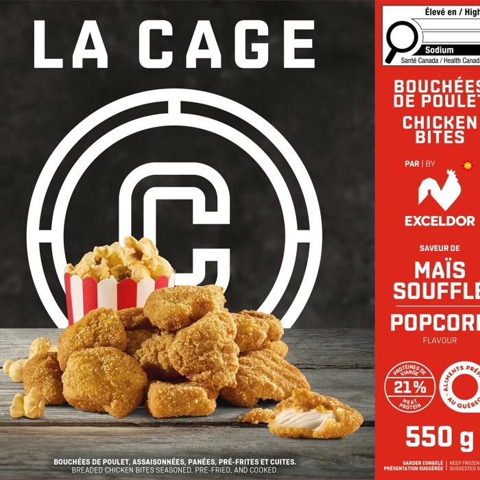 Bouchées poulet assaisonnées popcorn