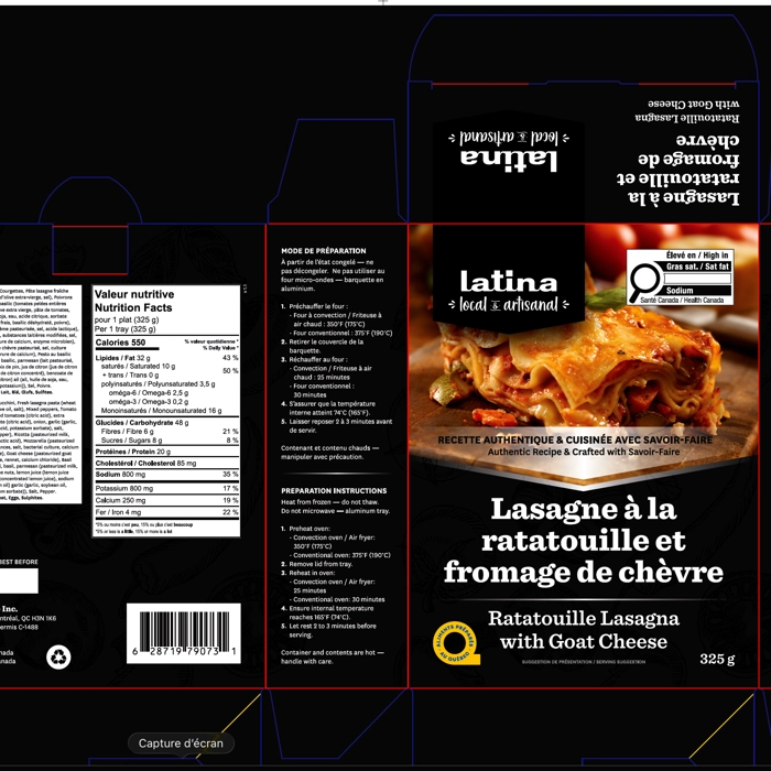 LASAGNE À LA RATATOUILLE ET FROMAGE DE CHÈVRE