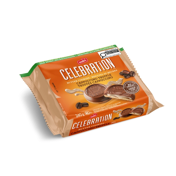 Biscuits au beurre  truffés cappuccino recouverts de vrai chocolat au lait