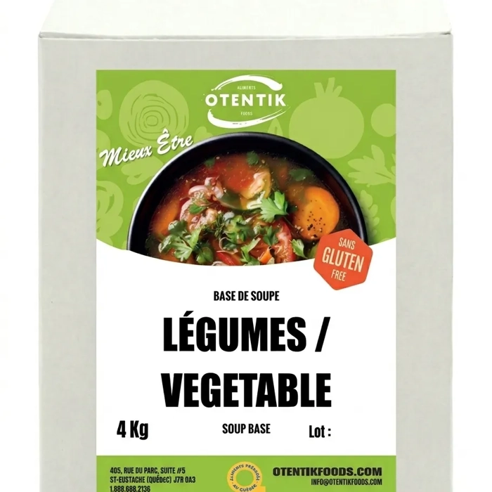 BASE POUR BOUILLON AUX LÉGUMES VÉGÉTALIEN SODIUM RÉDUIT