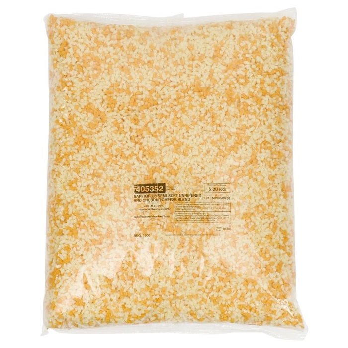 Bari mozzabella & fromage cheddar 23%MG mélange 2x5 kg IQF râpé