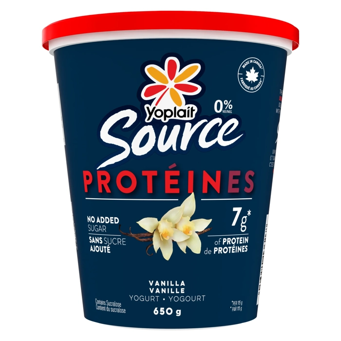 Yoplait Source Protéines Yogourt Vanille 0% M.G. 650G