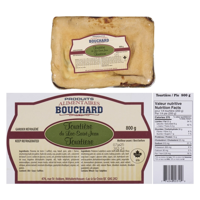 Tourtière du Lac-St-Jean 800G