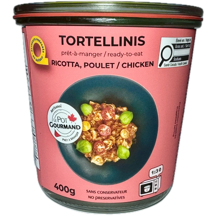 Tortellinis ricotta et poulet, sauce rosée