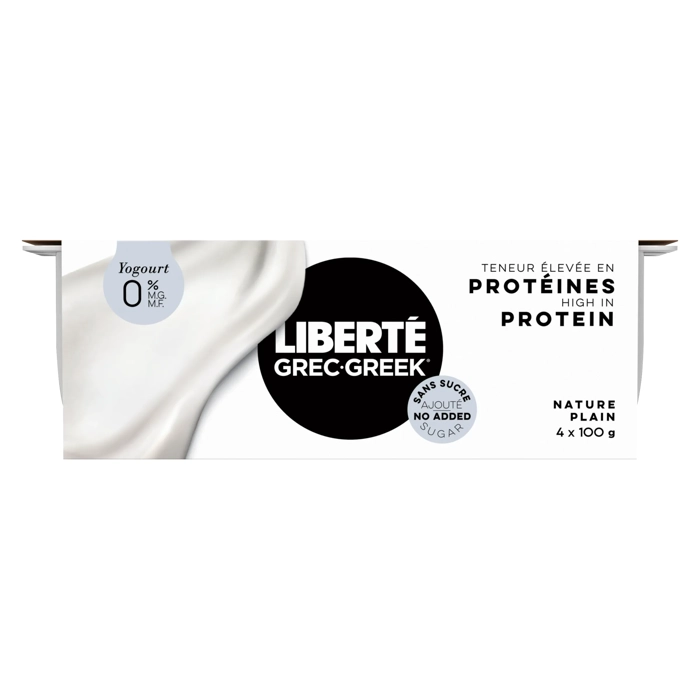 Liberté Grec Yogourt Nature 0% M.G. 4x100G