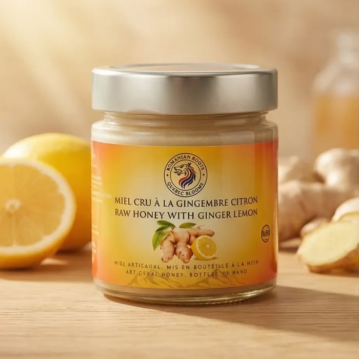 Miel cru à la gingembre citron