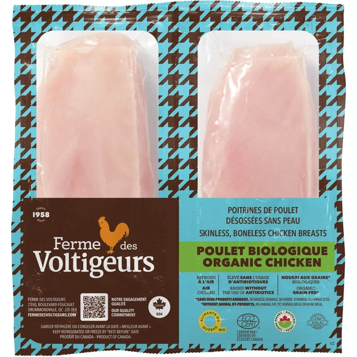 Poitrines de poulet désossées sans peau - biologique