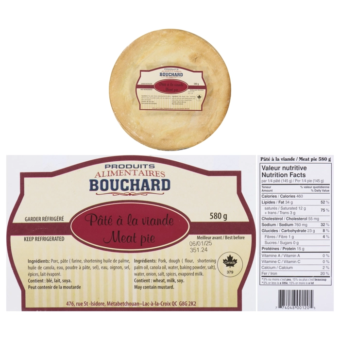 Pâté à la viande 9 pouces