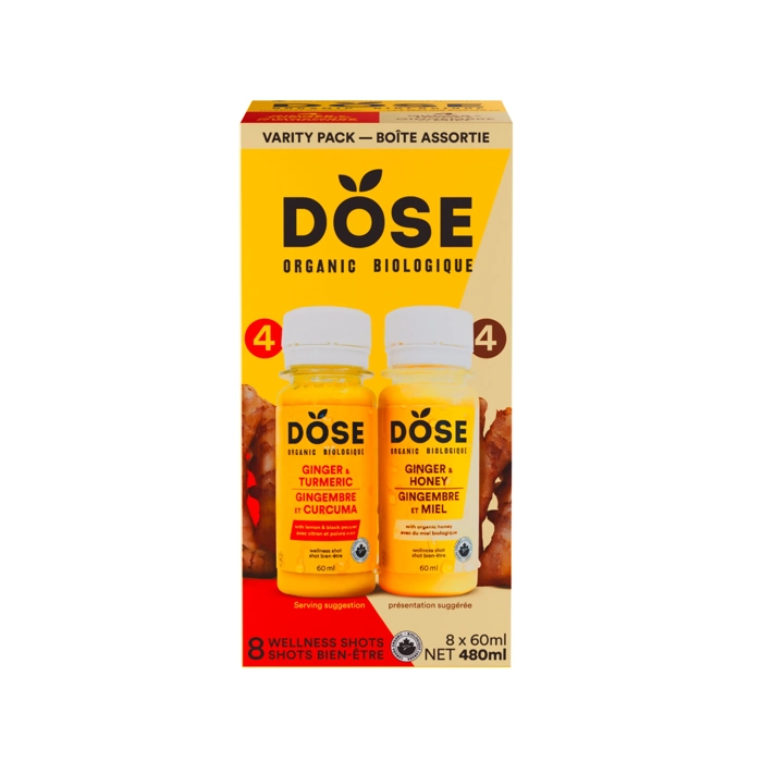 Boite assortie - DOSE Gingembre & Curcuma + Gingembre & Miel, biologique