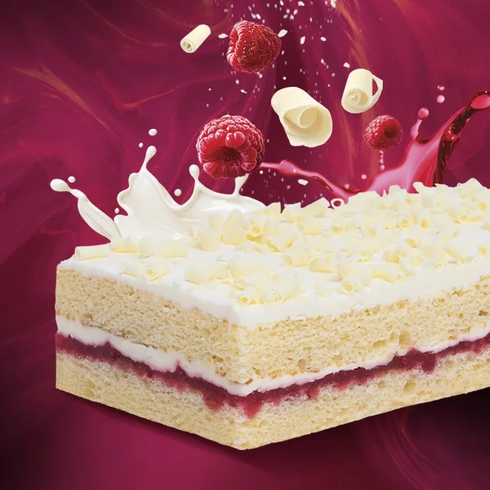 Raspberry cream slab cake