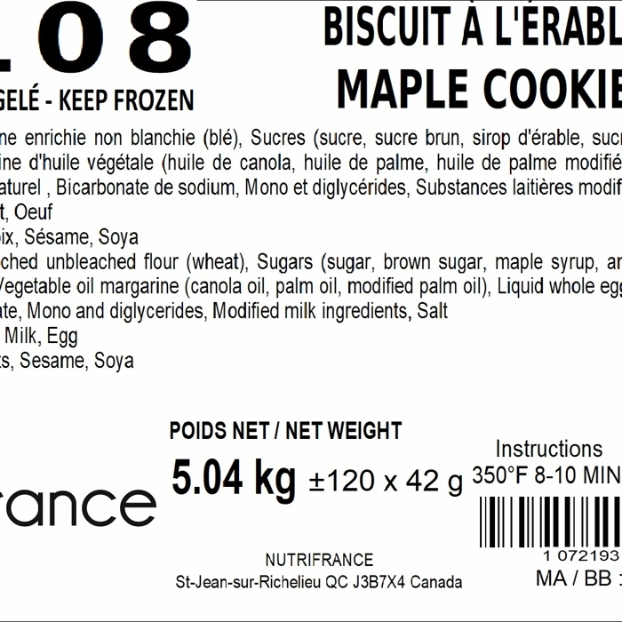 Biscuits érable - 2108