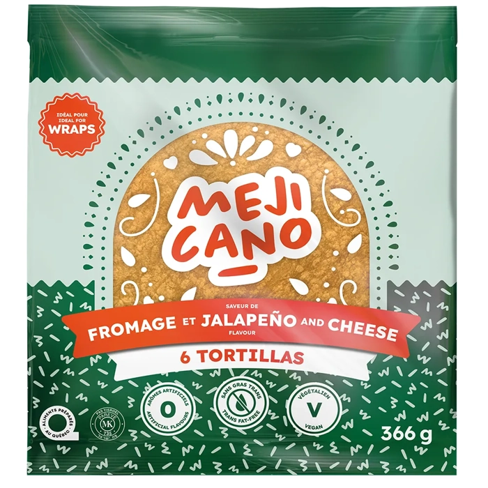 Tortillas saveur de fromage et jalapeño