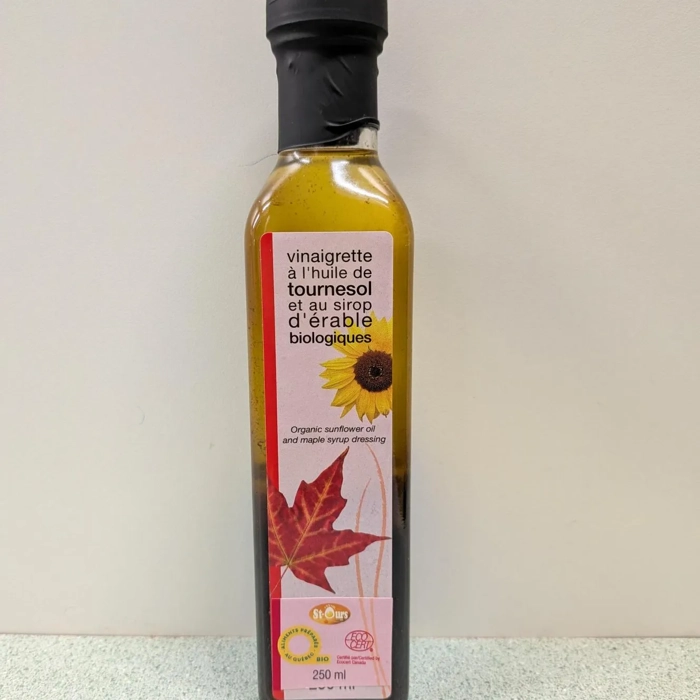 Organic sunflower oil and maple syrup vinaigrette