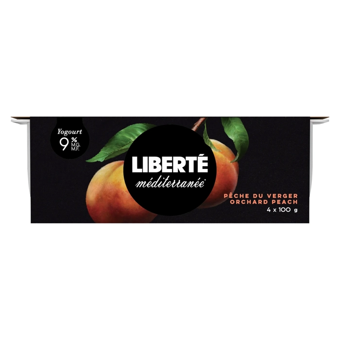 Liberté Méditerranée Yogurt Orchard Peach 9% M.F. 4x100G