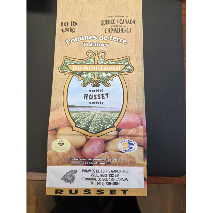 Pommes de terre Bas Saint-Laurent/Pommes de terre Garon Inc. - Russet 10 lb