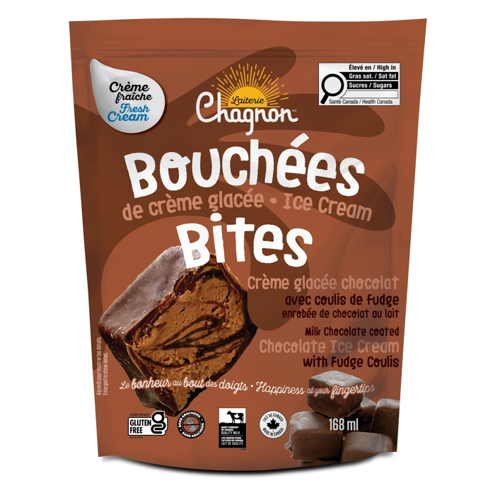 Bouchées à la crème glacée chocolat coulis chocolat fudge enrobées de chocolat