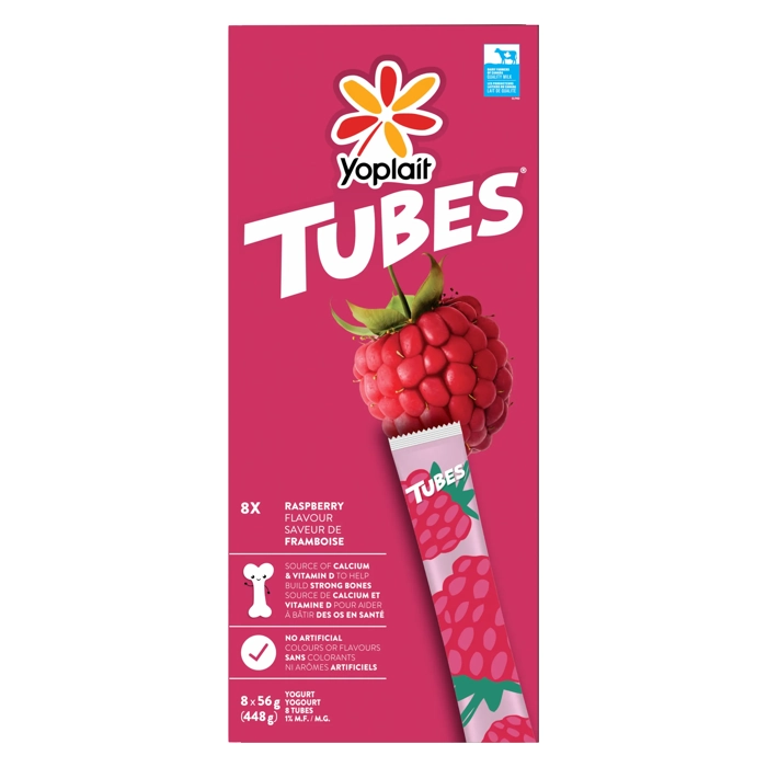 Yoplait Tubes Yogurt Raspberry 1% M.G. 8x56G