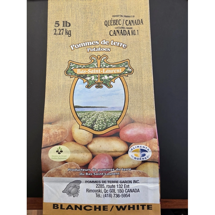 Pommes de terre du Bas Saint-Laurent/Pommes de terre Garon Inc. - Ronde blanche 5 lb