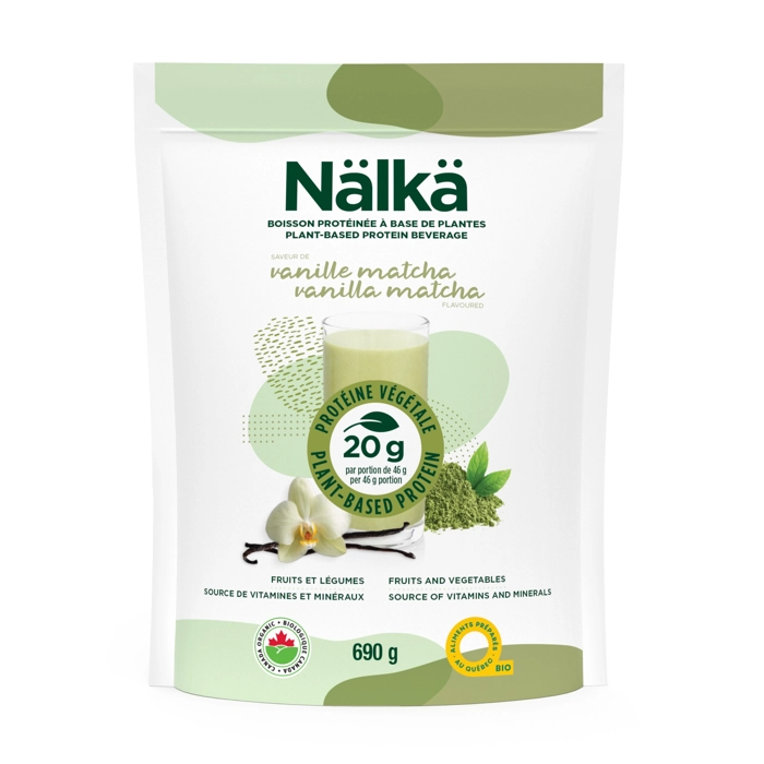 Boisson protéinée à base de plantes – Saveur de vanille matcha