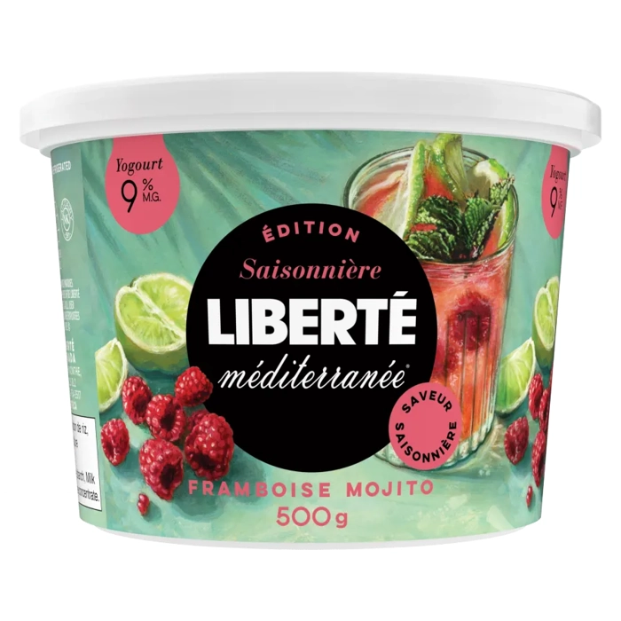 Liberté Méditerranée Yogurt Raspberry Mojito 9% M.F. 500G