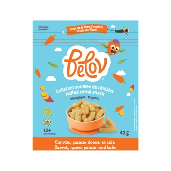 Collation soufflée de céréales carotte, patate douce et kale