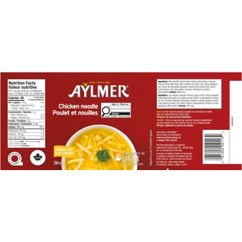 Soupe poulet et nouilles condensée