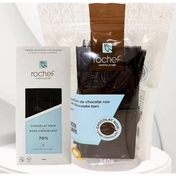 Dark 70% chocolate bar.