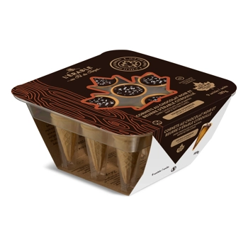 Cornets au chocolat noir et beurre d'érable citrouille- Garnis de fleur de sel (9 unités)