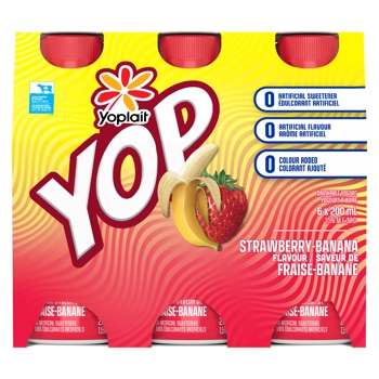 Yop Yogourt à boire Fraise-Banane 1.5% 6x200ml