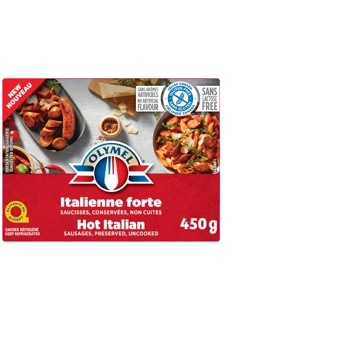 Saucisses Italienne Fortes  conservées, non cuites dans un boyau 100% végétal