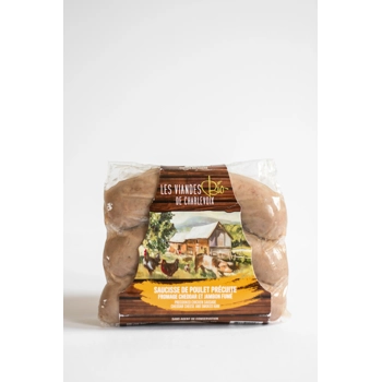 Saucisse de poulet - Cheddar et Jambon bio