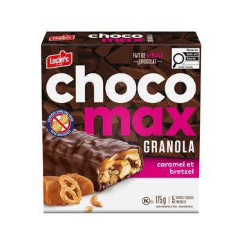 Barres granola enrobées Caramel et Bretzel