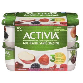 Yogourt Probiotiques Cerises/Pommes-Mûres/Fraises et Rhubarbe/Framboise