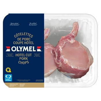Côtelettes de porc coupe Hôtel - Côtelettes de longe de porc avec os non cuite