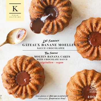 The famous molten banana cakes with chocolate sauce