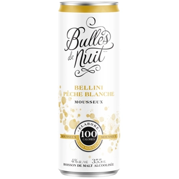 Bulles de nuit Bellini Pêche Blanche 100 calories