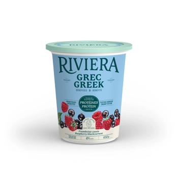 Riviera Greek Yogourt 0% raspberry blackcurrant