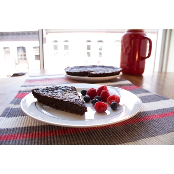 Tarte Chocolat. Bleuets Et Framboises