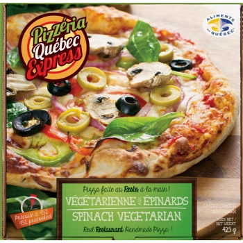 Spinach vegetarian pizza