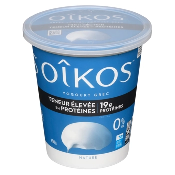 Yogourt Grec 0% - Nature  Teneur élevée en protéines 19g