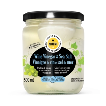 Oeufs Marinés dans le vinaigre de vin blanc et sel de mer 500ml