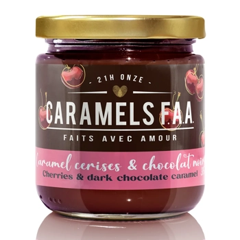 Caramel cerises et chocolat noir