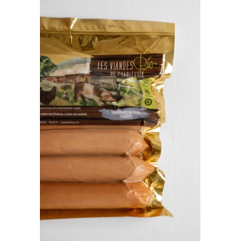 Saucisse de porc fumée  bio